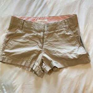 J.Crew Broken In Chino Shorts‎ Women's Size 4 Khaki Cotton 56445